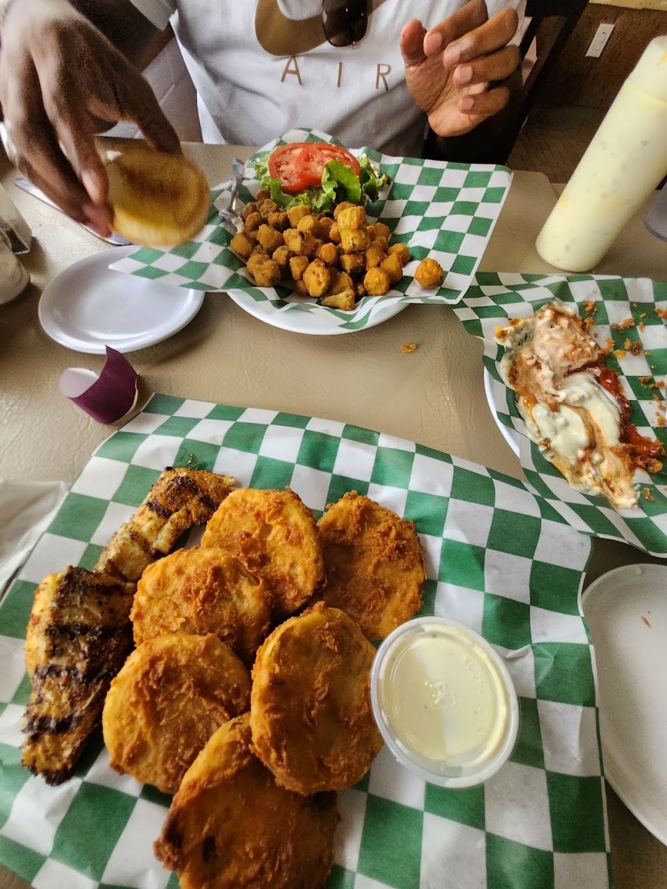 Fried Green Tomatoes and Okra